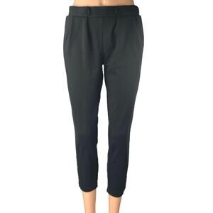 Betabrand Women's Black Mid Rise Pleated Skinny Cropped Trousers Dress Pants S